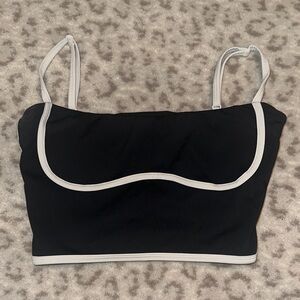 Black and White yoga Crop Top